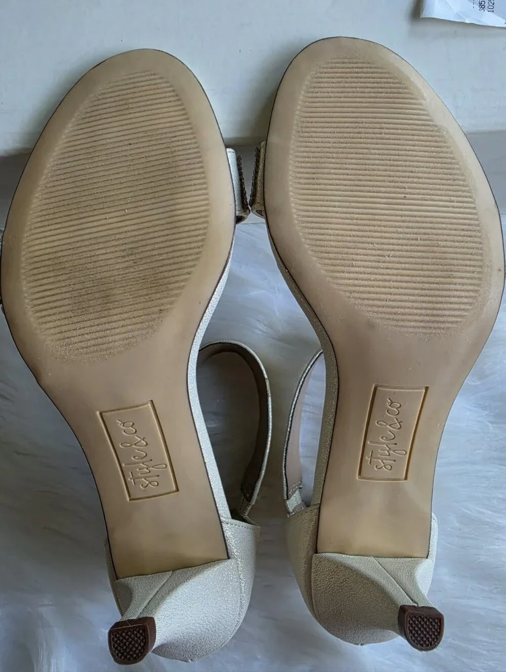 Style & Co Women's Phillys Two-Piece Evening Sandals, Off White, 6.5M